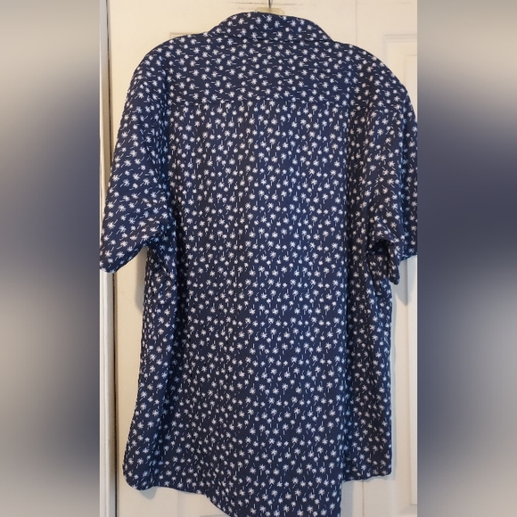 Heritage Report Collection Stretch Mens Shirt Navy Palm Tree XXL Hawaiian Cruise - Picture 4 of 12